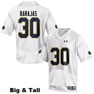 Notre Dame Fighting Irish Men's Josh Barajas #30 White Under Armour Authentic Stitched Big & Tall College NCAA Football Jersey XZV6699MM